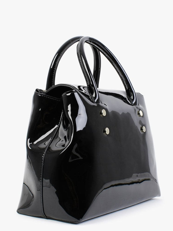 Eagle Black Patent Tote Bag