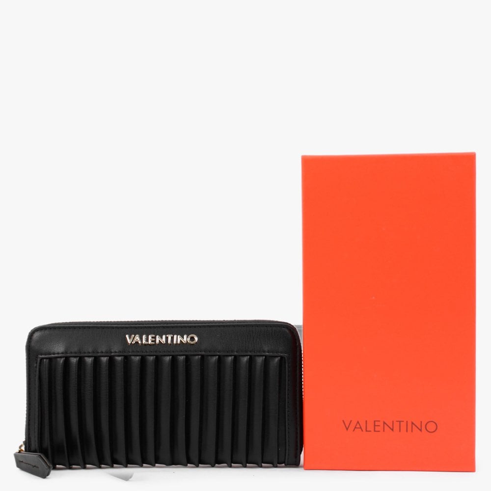 Abete Black Quilted Zip Around Wallet