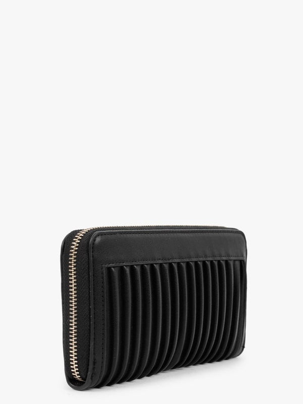 Abete Black Quilted Zip Around Wallet