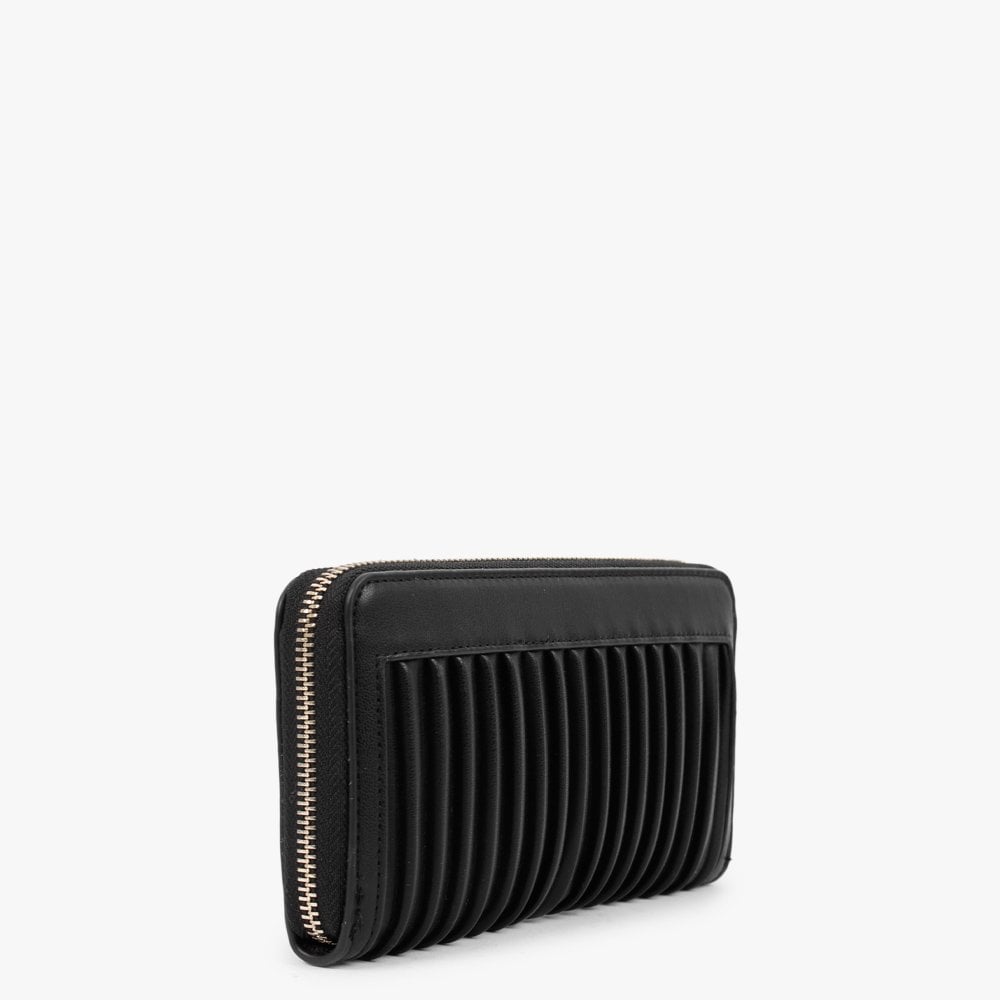 Abete Black Quilted Zip Around Wallet