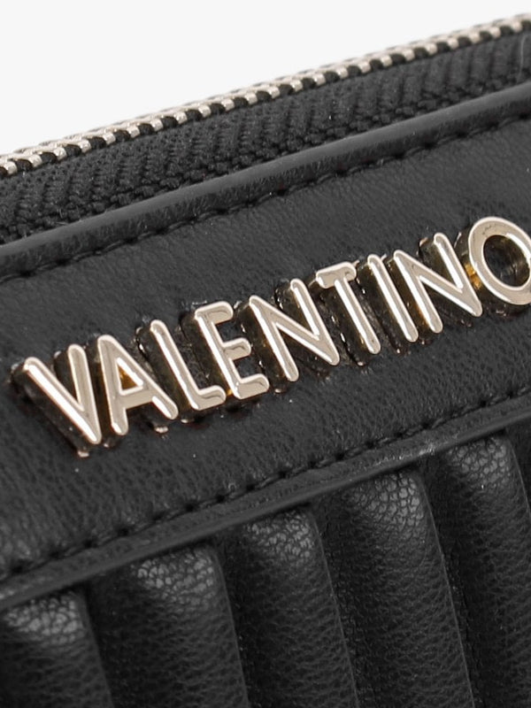 Abete Black Quilted Zip Around Wallet