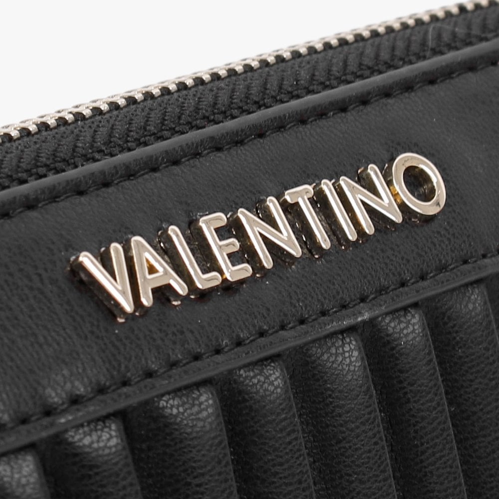 Abete Black Quilted Zip Around Wallet