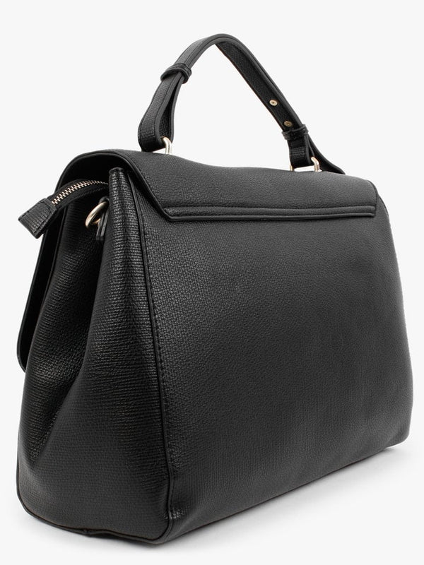 Linden Black Pebbled Satchel Bag
