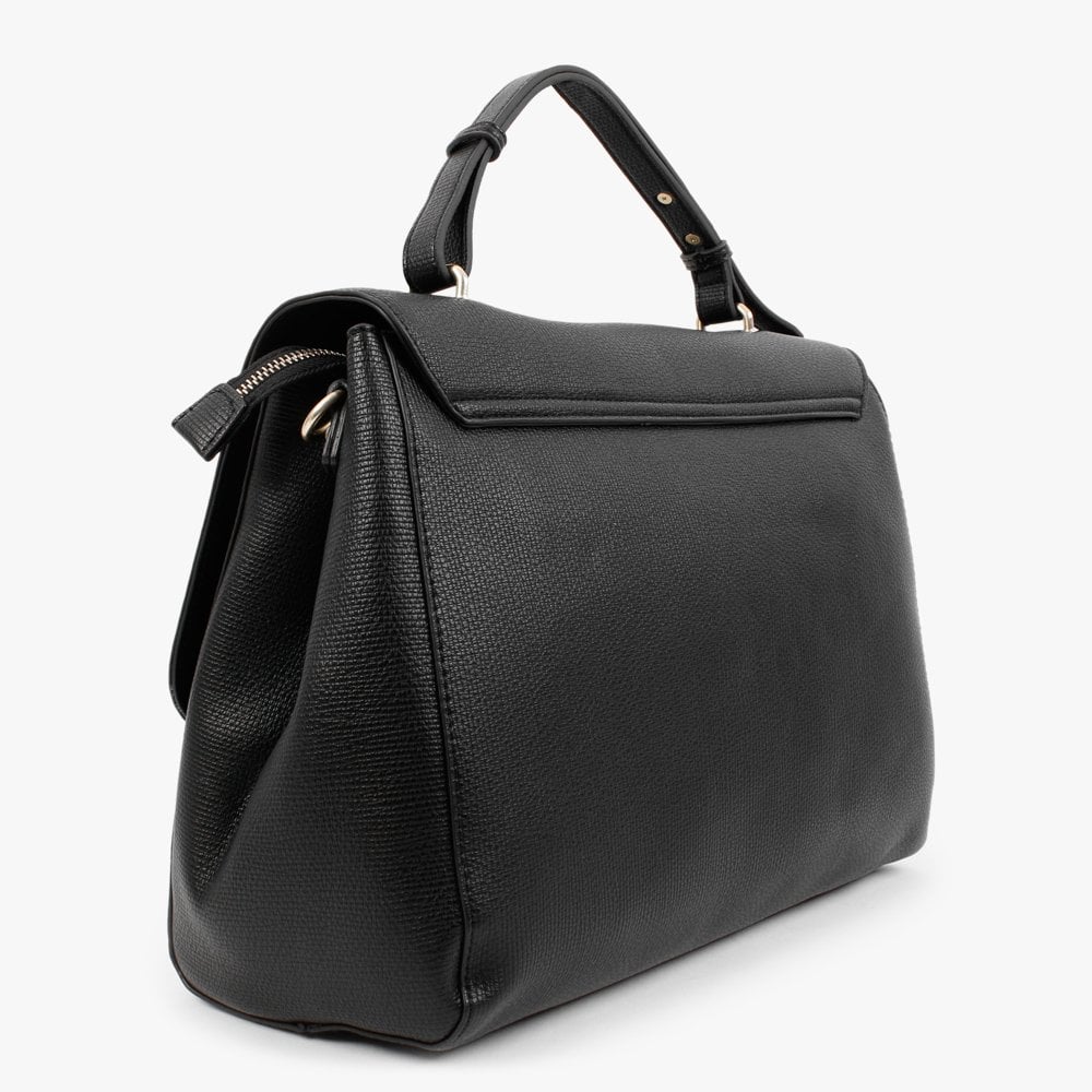 Linden Black Pebbled Satchel Bag