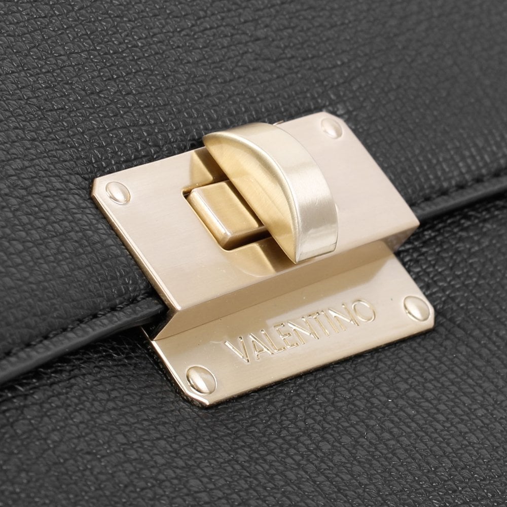 Linden Black Pebbled Satchel Bag