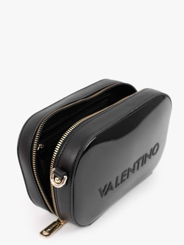 Sabel Haversack Black Patent Cross-Body Bag