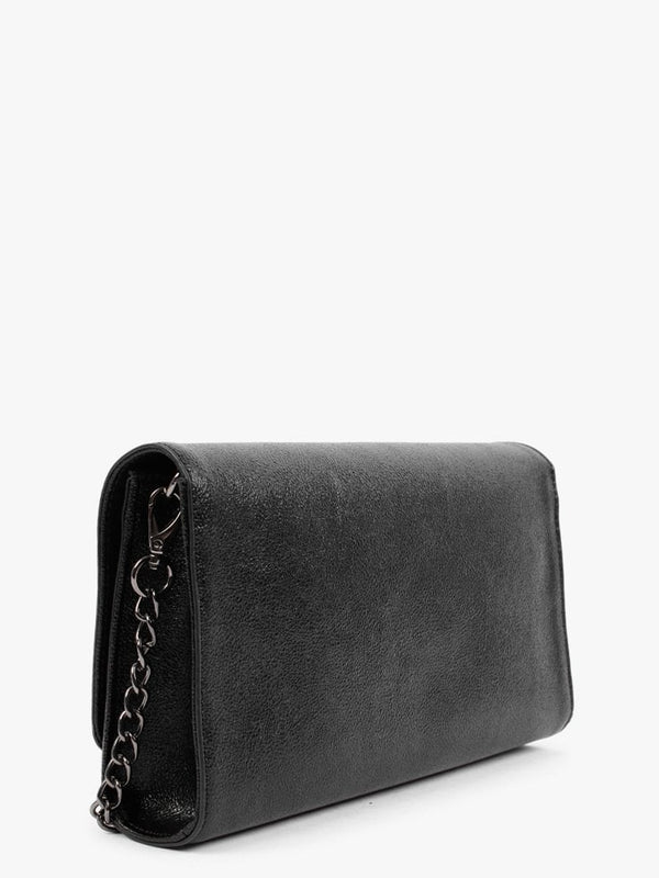 Large Divina Black Metallic Pochette Bag