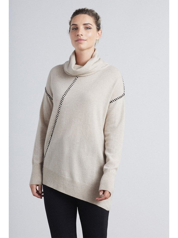 Cashmere Birch Black Asymmetric Sweater