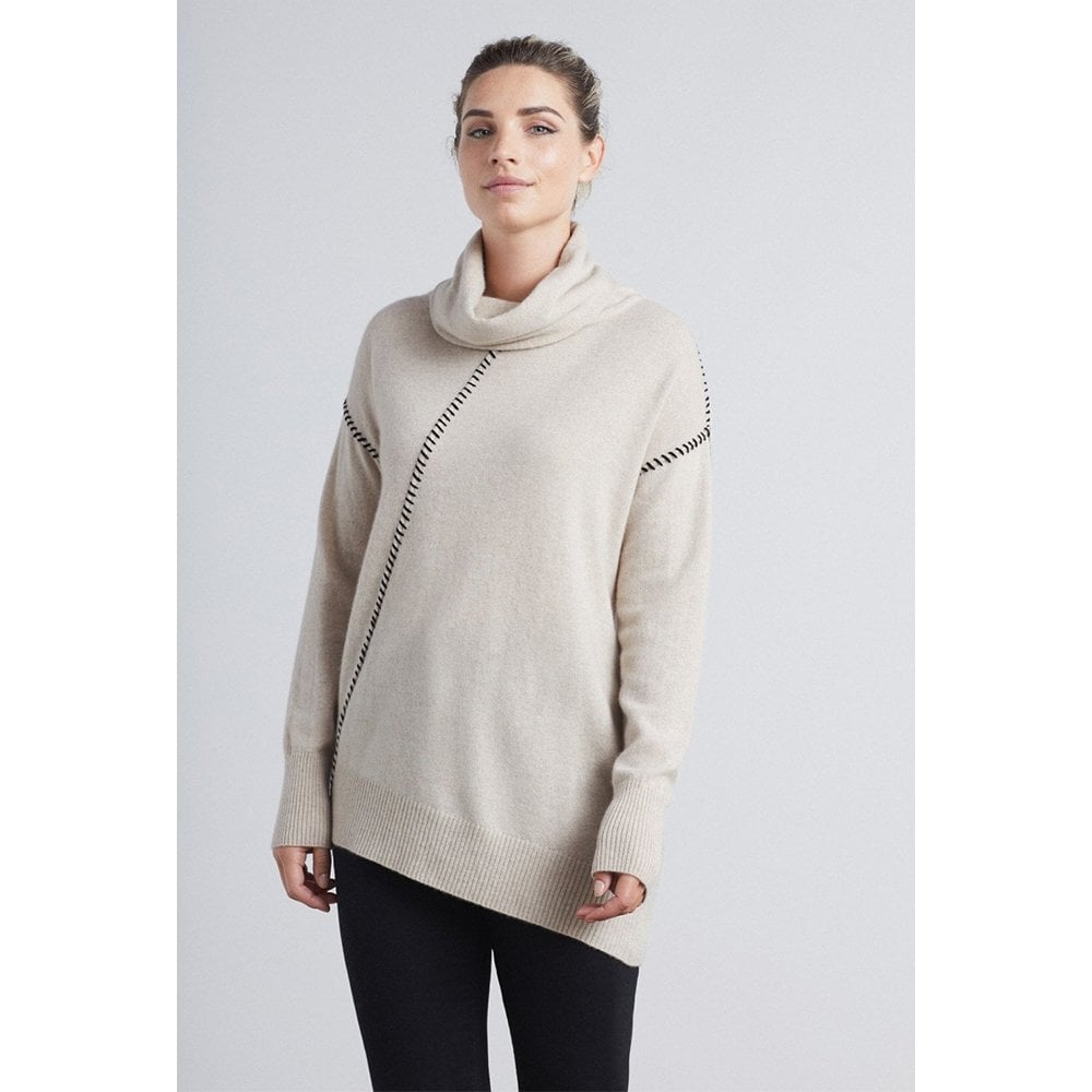 Cashmere Birch Black Asymmetric Sweater