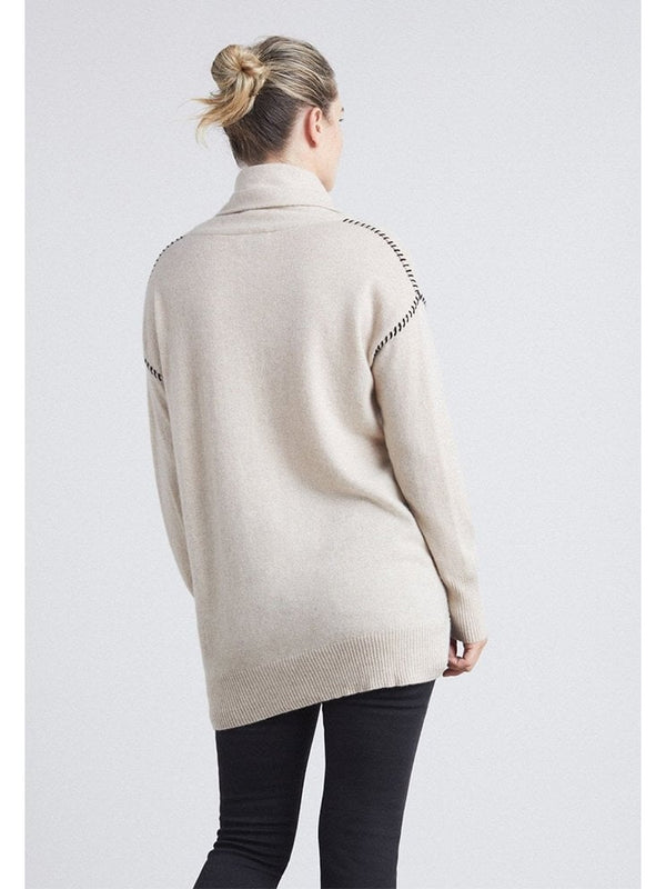 Cashmere Birch Black Asymmetric Sweater