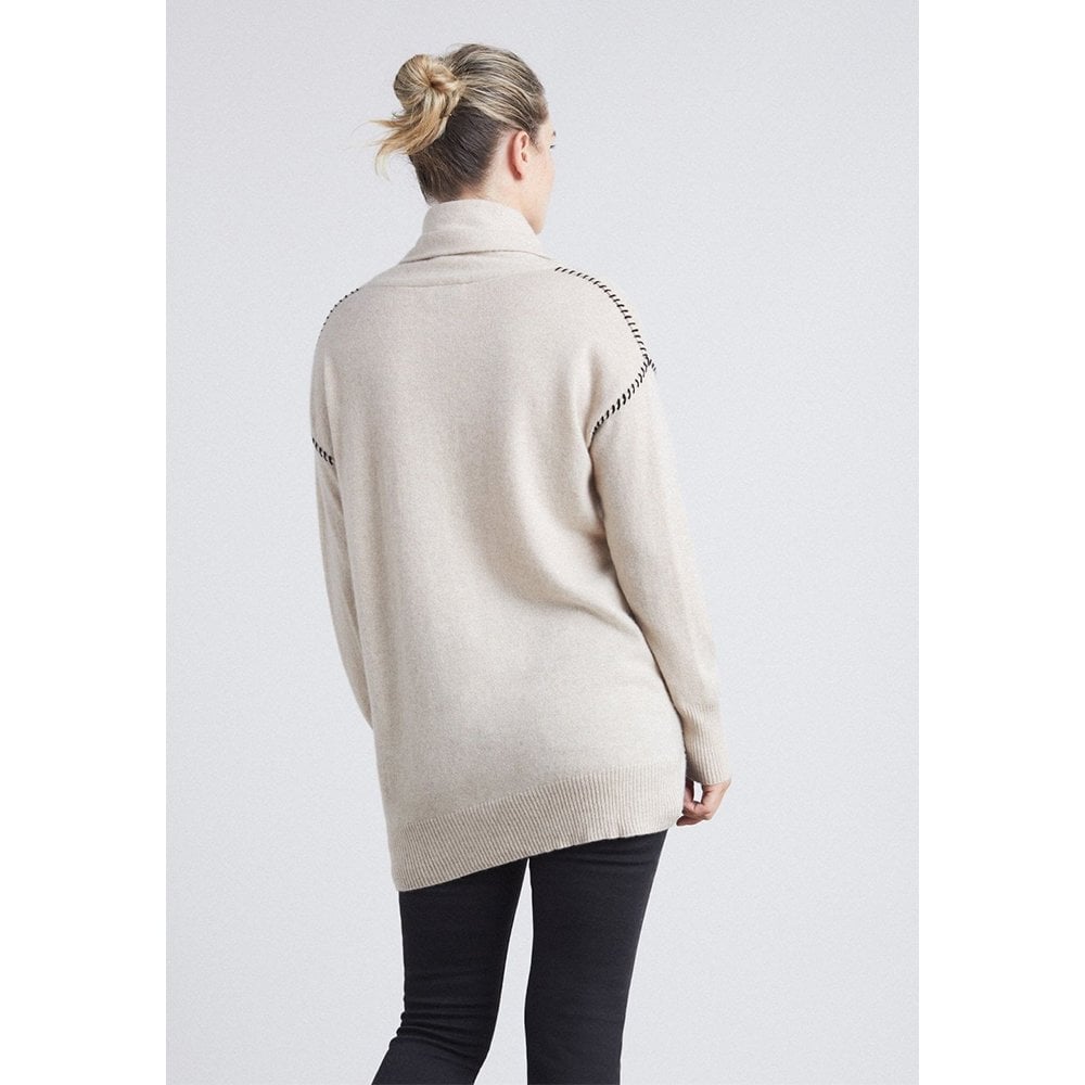 Cashmere Birch Black Asymmetric Sweater