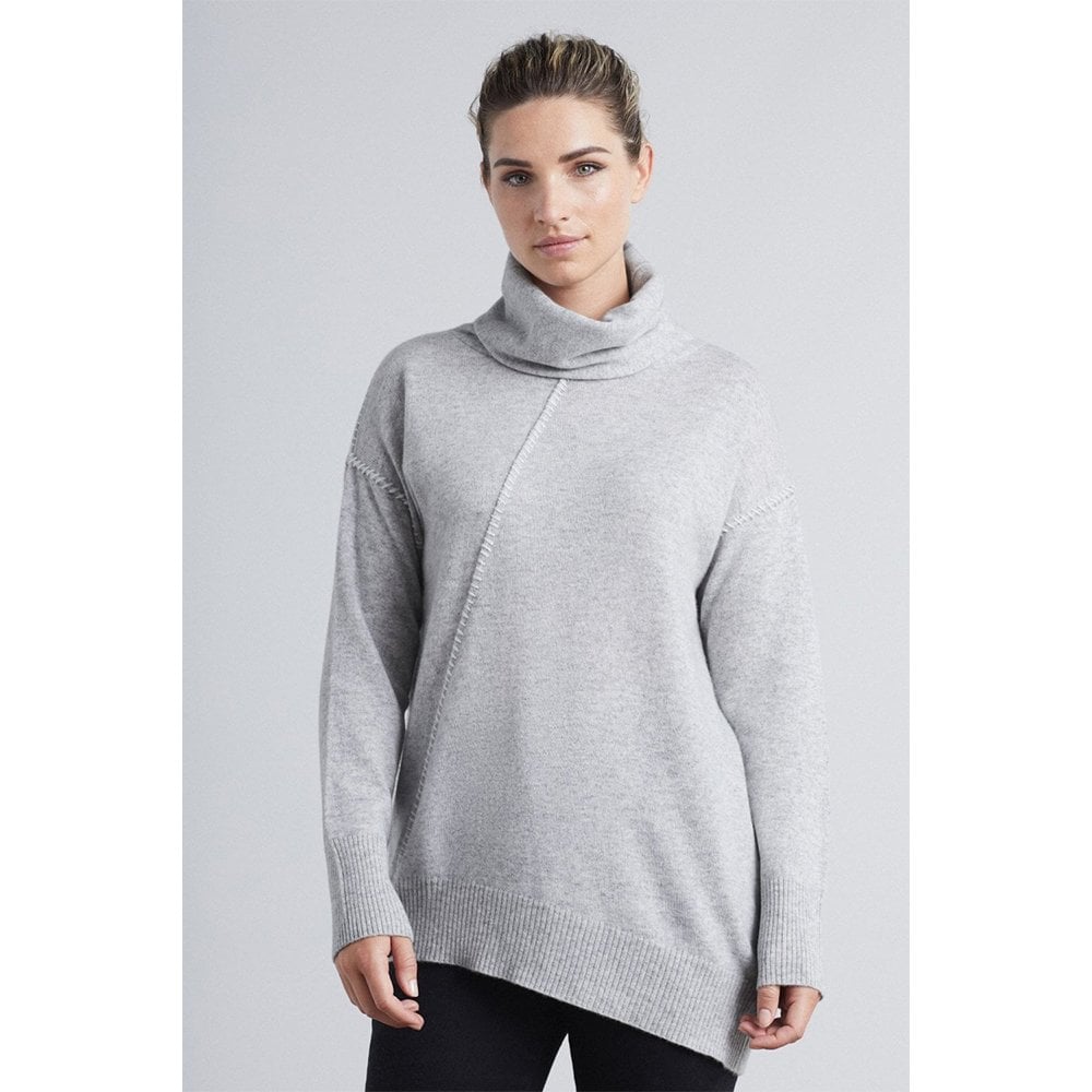 Cashmere Foggy Snow Asymmetric Sweater
