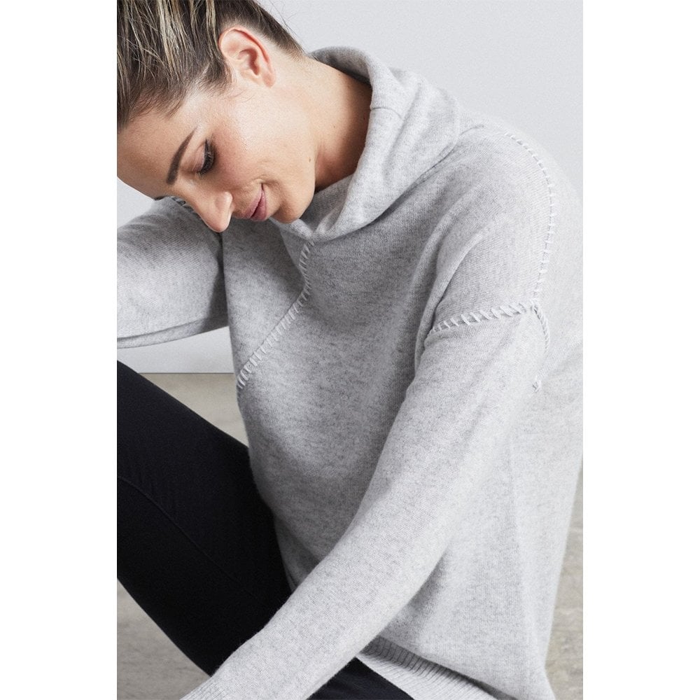 Cashmere Foggy Snow Asymmetric Sweater