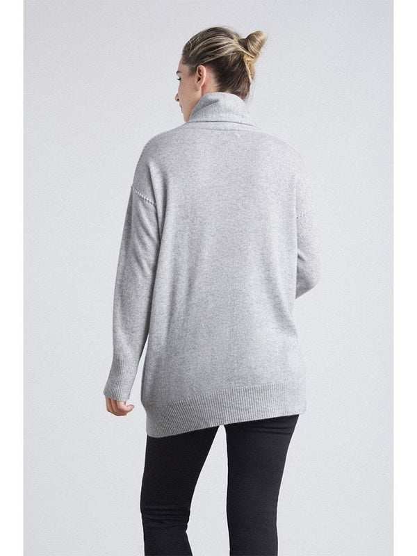 Cashmere Foggy Snow Asymmetric Sweater