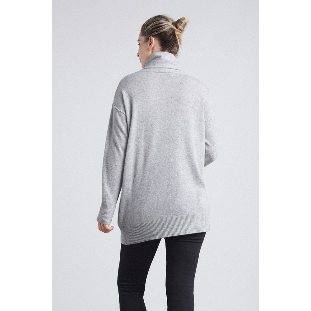 Cashmere Foggy Snow Asymmetric Sweater