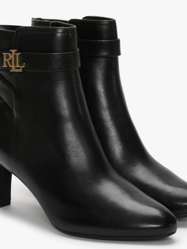 Arianne Black Leather Ankle Boots