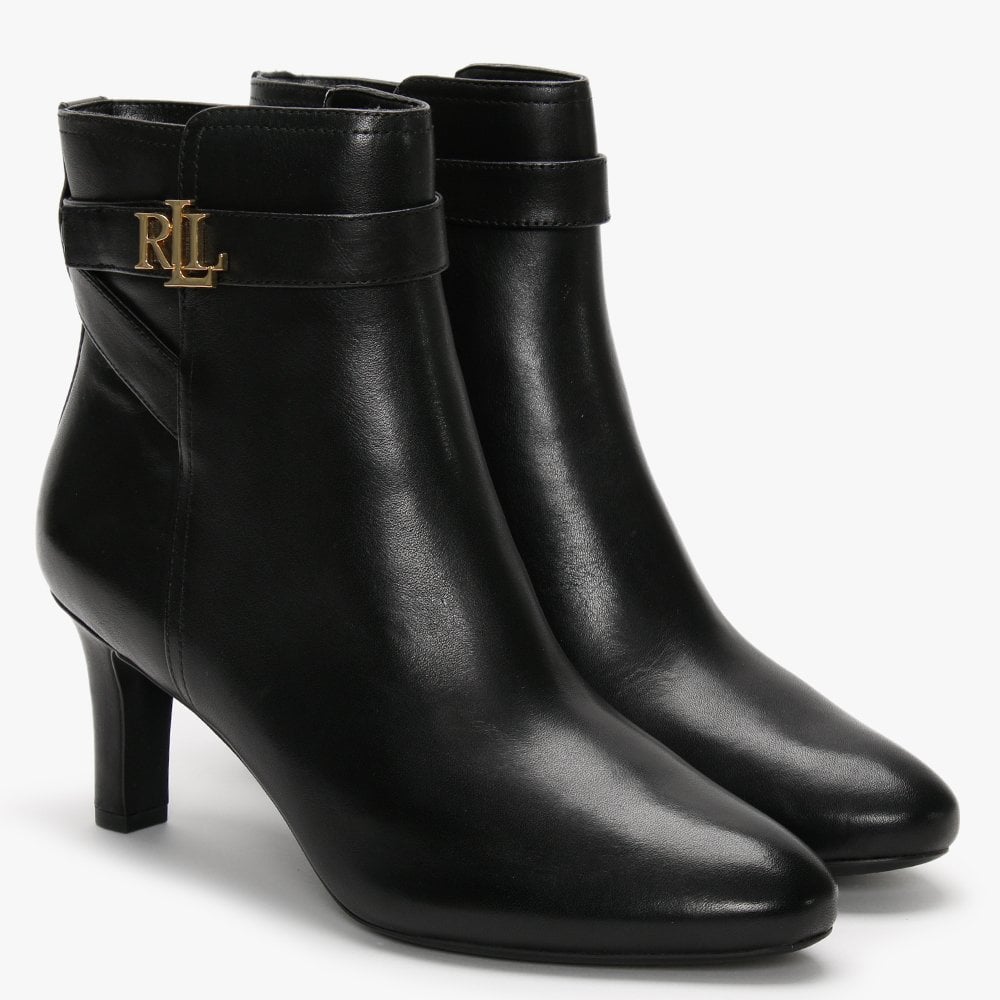 Arianne Black Leather Ankle Boots