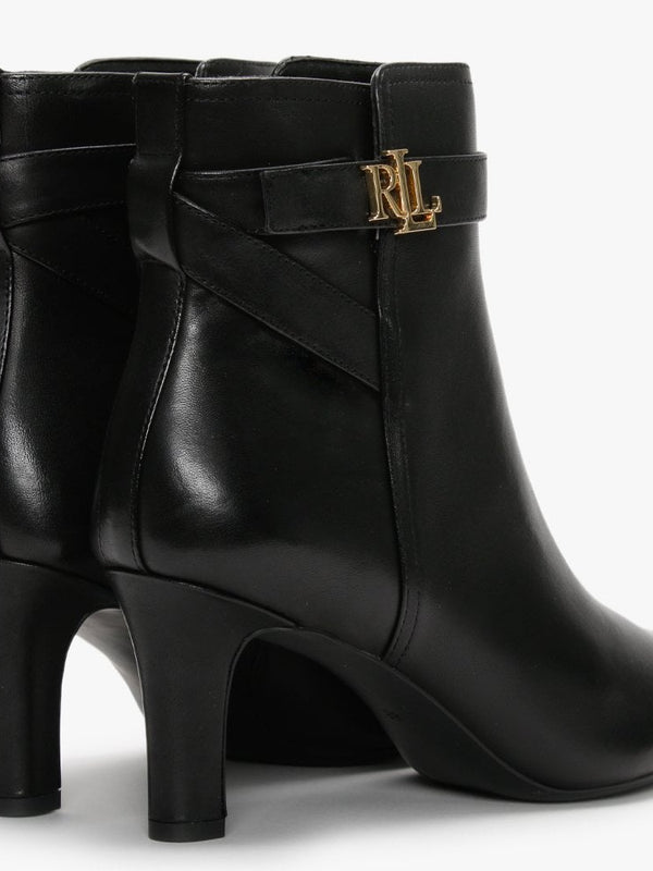 Arianne Black Leather Ankle Boots