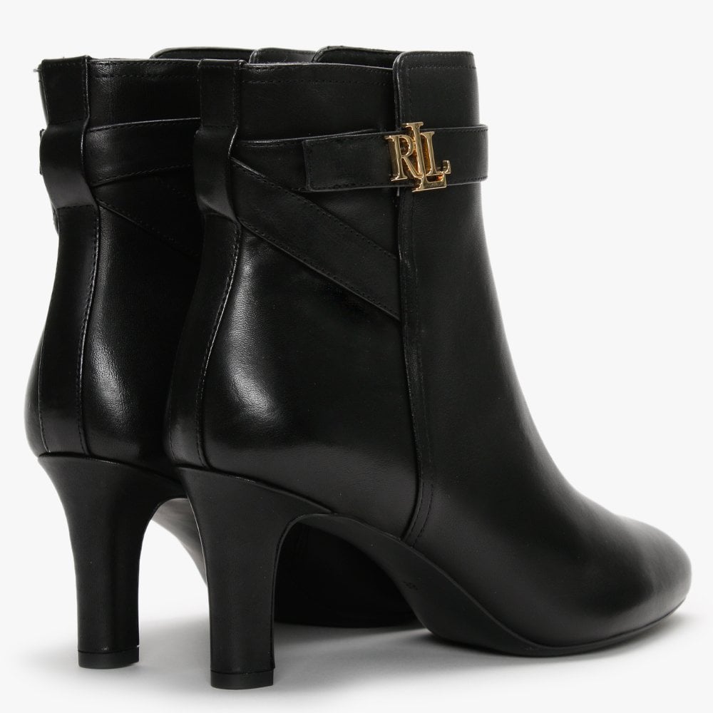 Arianne Black Leather Ankle Boots