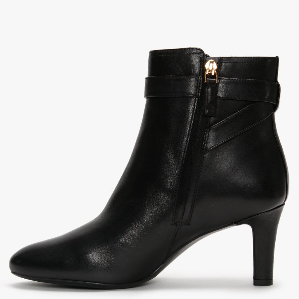 Arianne Black Leather Ankle Boots