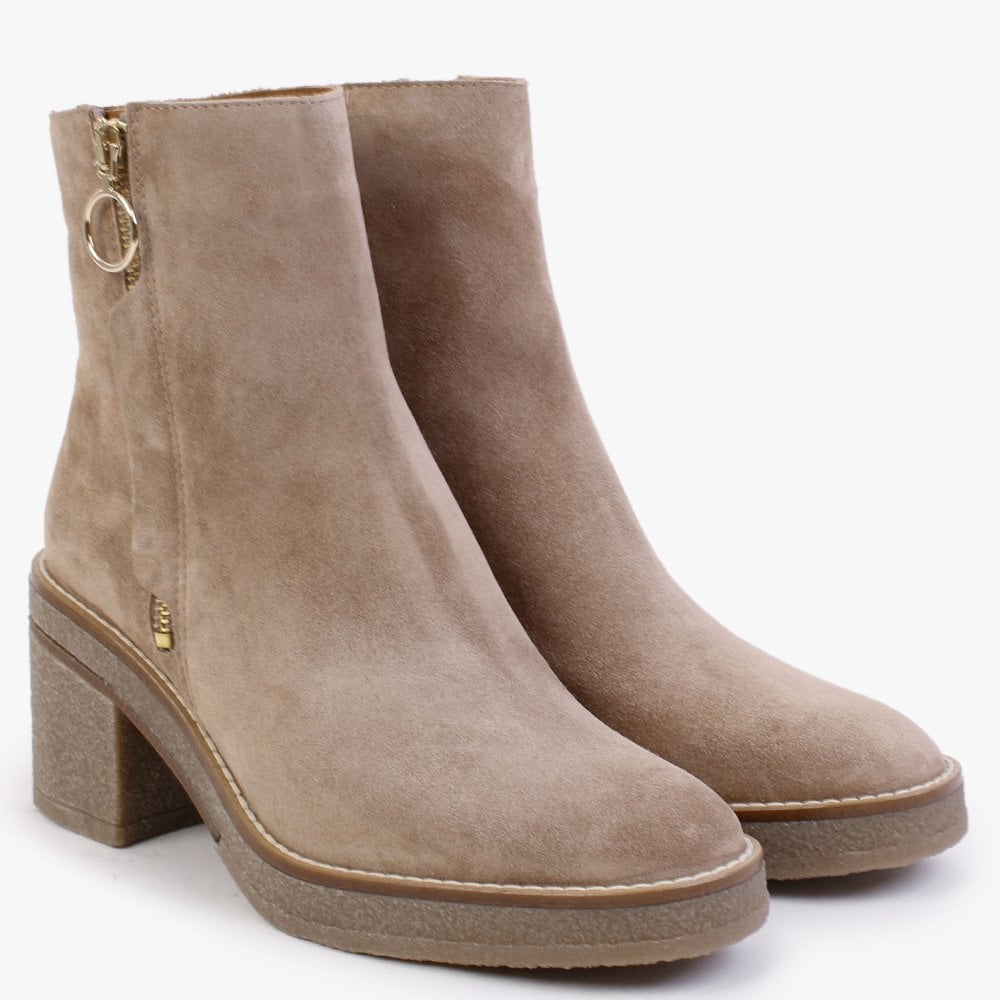 Cayenne Beige Suede Ankle Boots