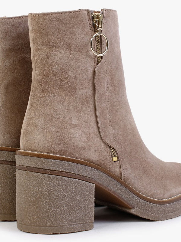 Cayenne Beige Suede Ankle Boots