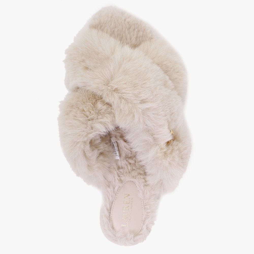 Sydni Natural Faux Fur Slippers