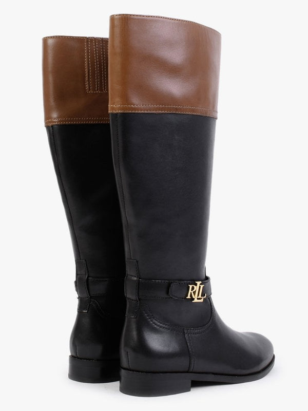 Baylee Black Leather Riding Boots