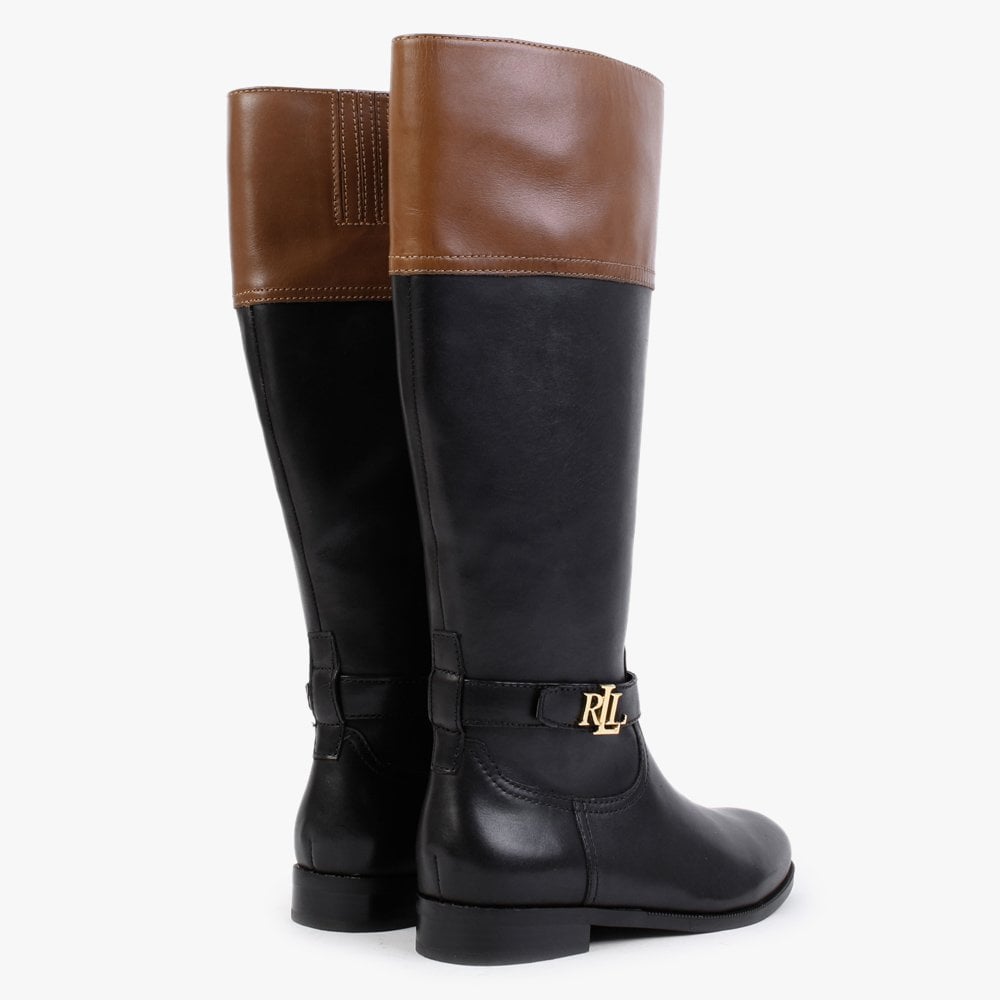 Baylee Black Leather Riding Boots