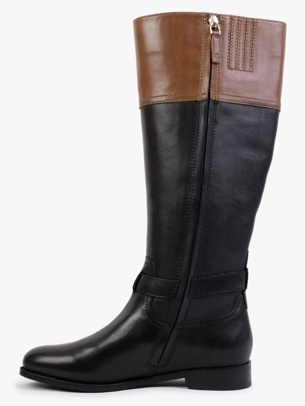 Baylee Black Leather Riding Boots