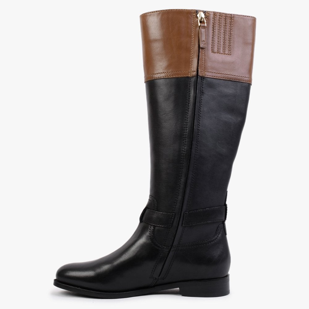 Baylee Black Leather Riding Boots