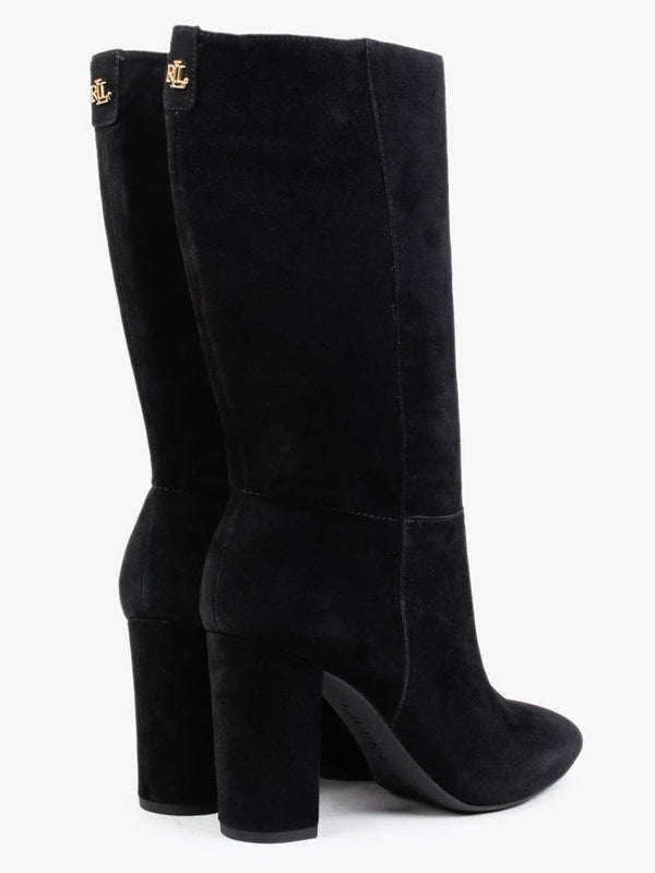 Artizan Black Suede Heeled Calf Boots