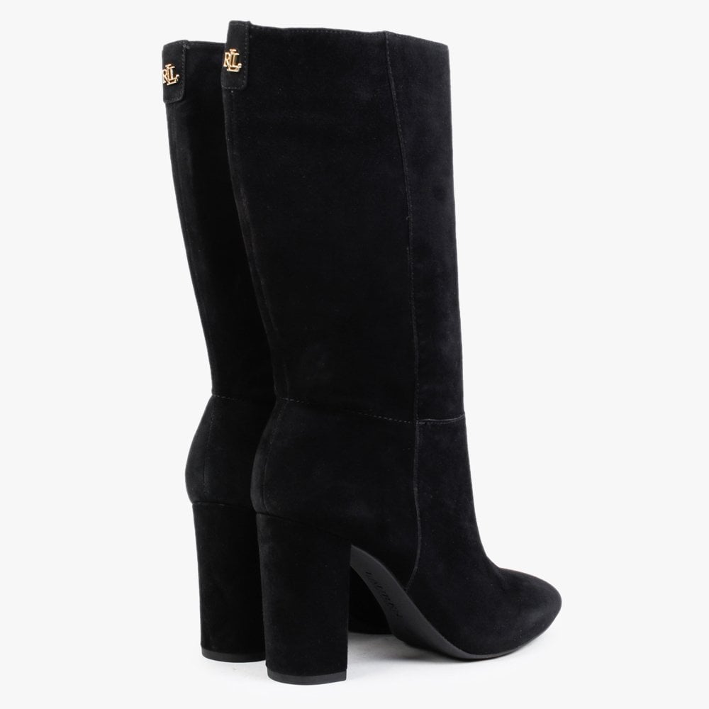 Artizan Black Suede Heeled Calf Boots