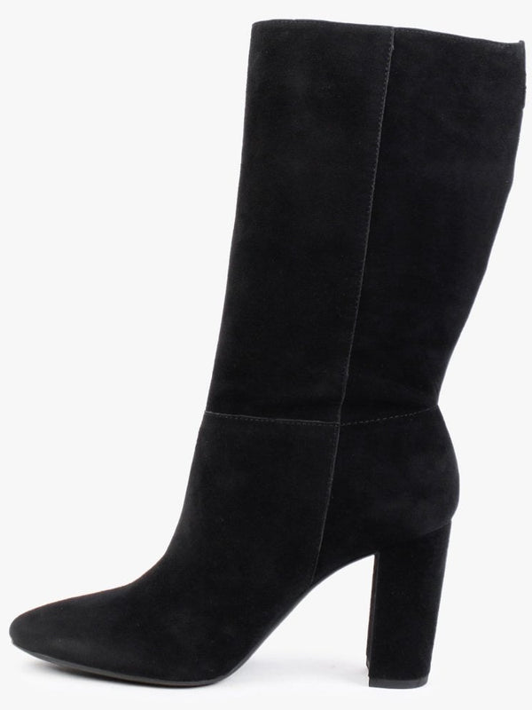 Artizan Black Suede Heeled Calf Boots