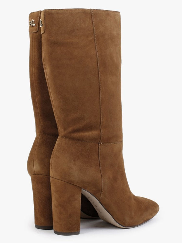 Artizan Tan Suede Heeled Calf Boots