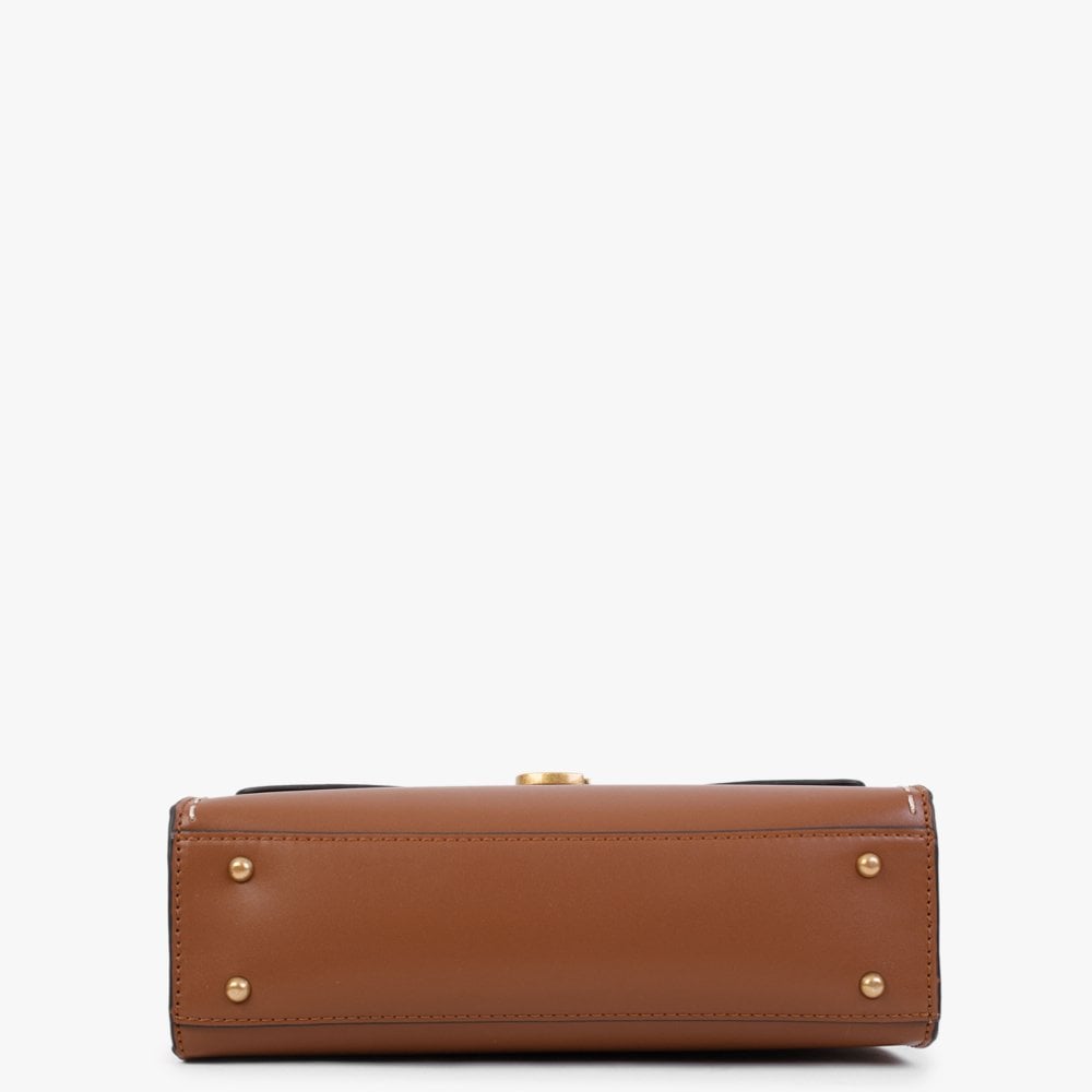 Stephi Smooth Whiskey Top Handle Bag