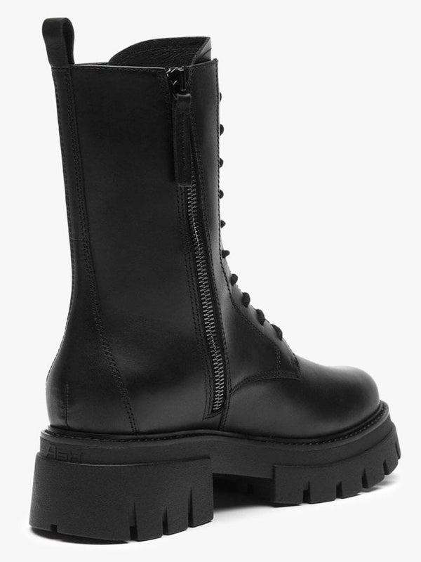 Liam Black Leather Biker Boots