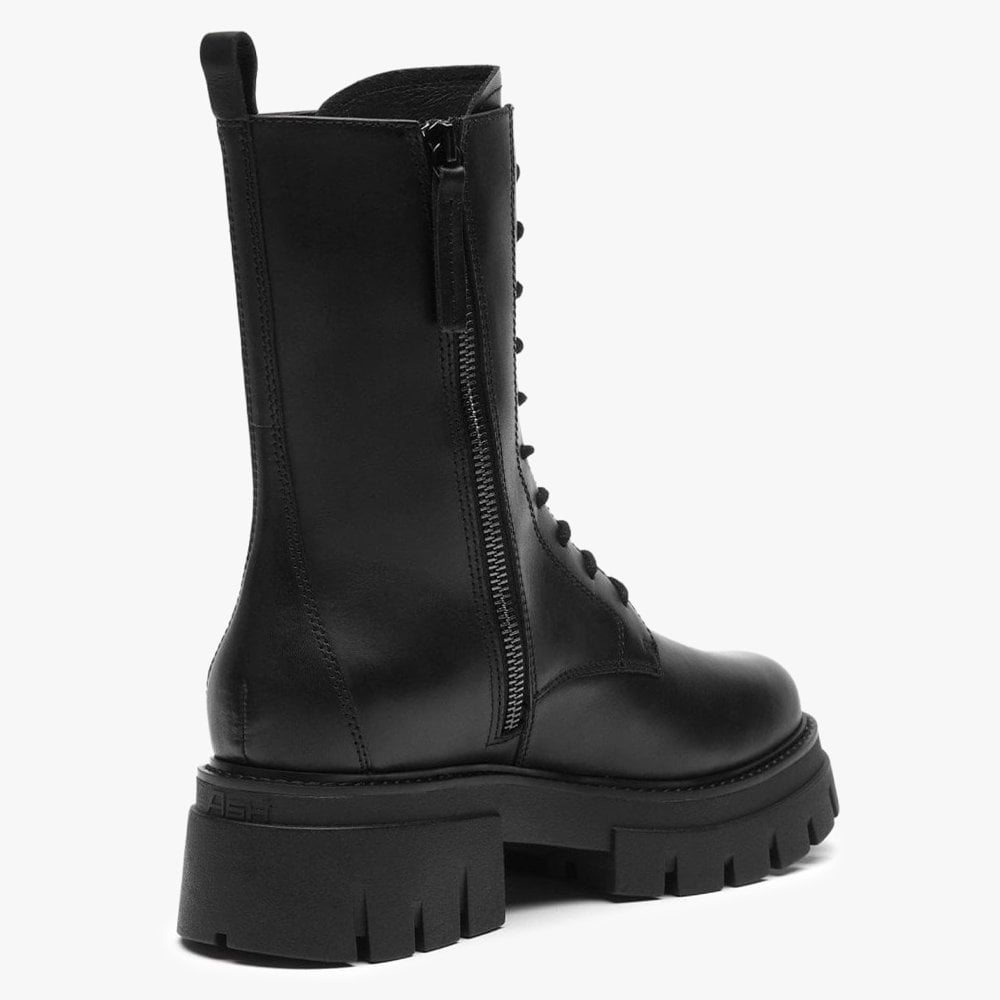 Liam Black Leather Biker Boots