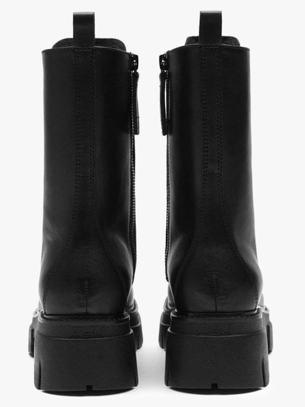 Liam Black Leather Biker Boots