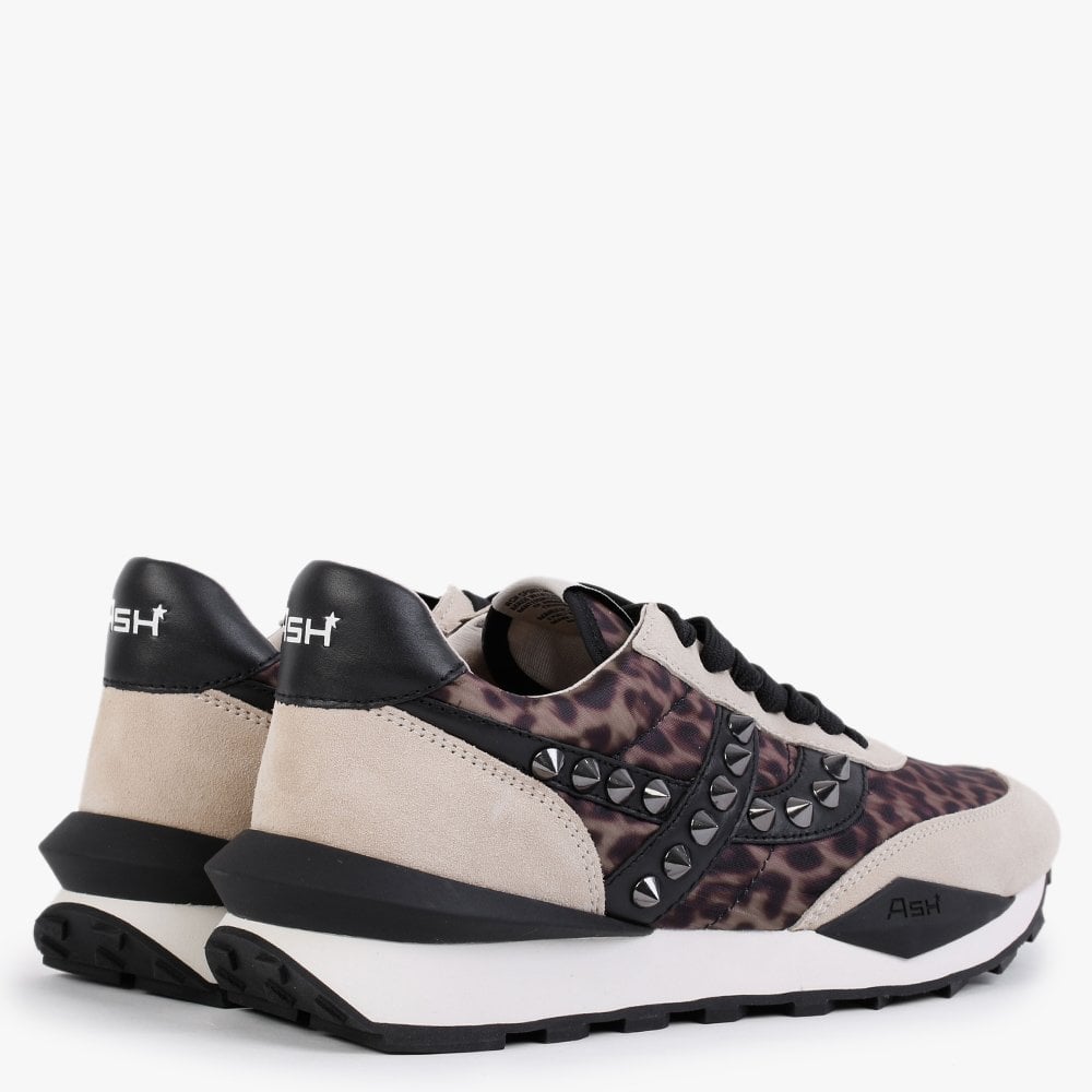 Spider 168 Studs Beige Leopard Eco Trainers