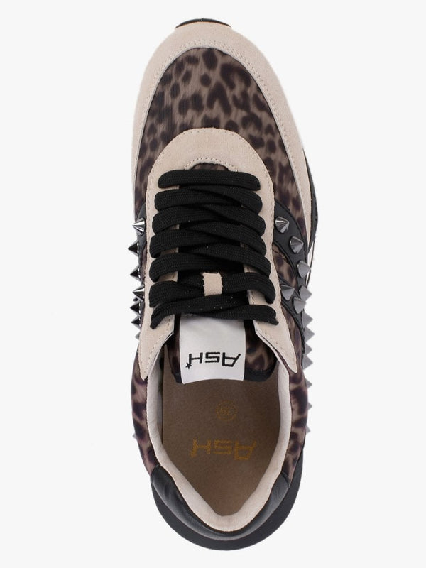 Spider 168 Studs Beige Leopard Eco Trainers