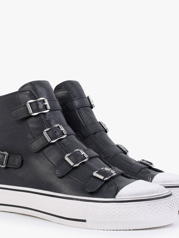 Virgin 3.5 Graphite Topo Leather Buckled High Top Trainers