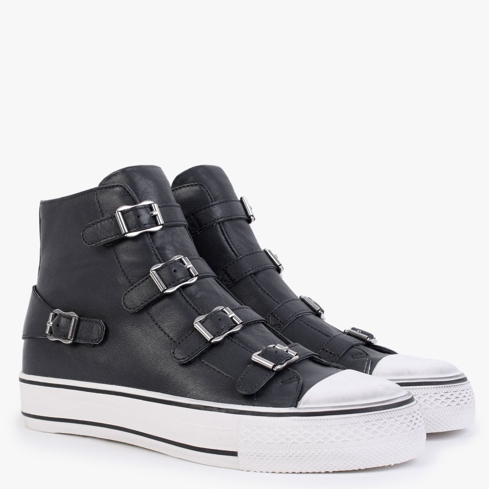 Virgin 3.5 Graphite Topo Leather Buckled High Top Trainers