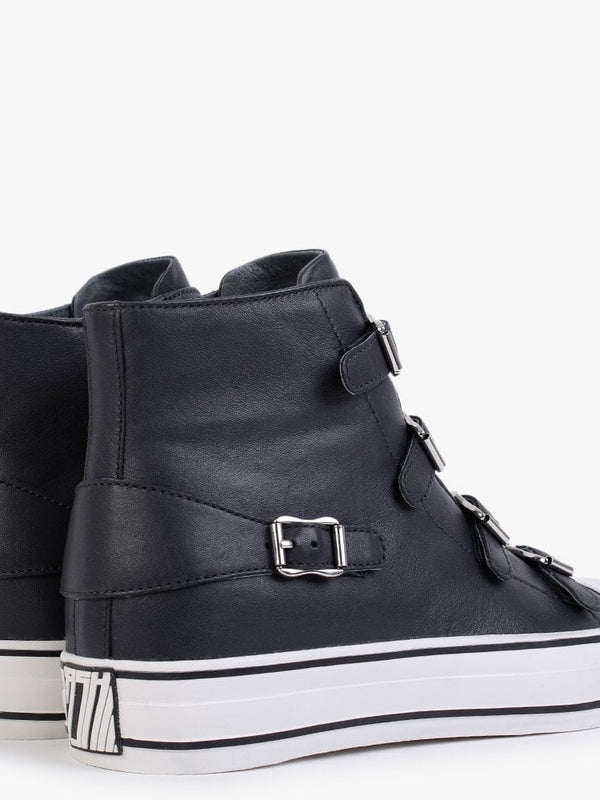 Virgin 3.5 Graphite Topo Leather Buckled High Top Trainers