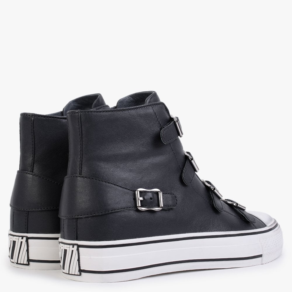 Virgin 3.5 Graphite Topo Leather Buckled High Top Trainers