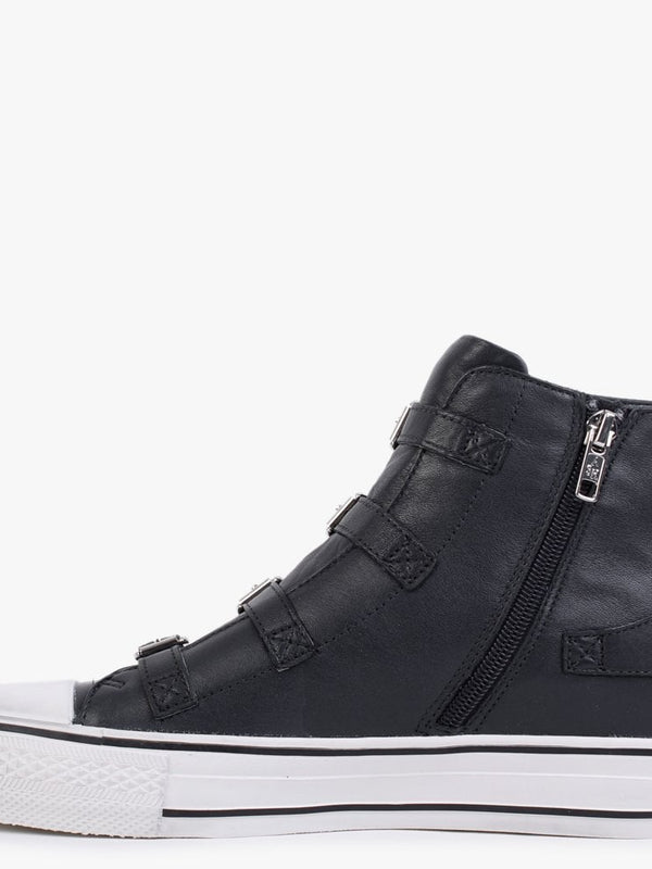 Virgin 3.5 Graphite Topo Leather Buckled High Top Trainers