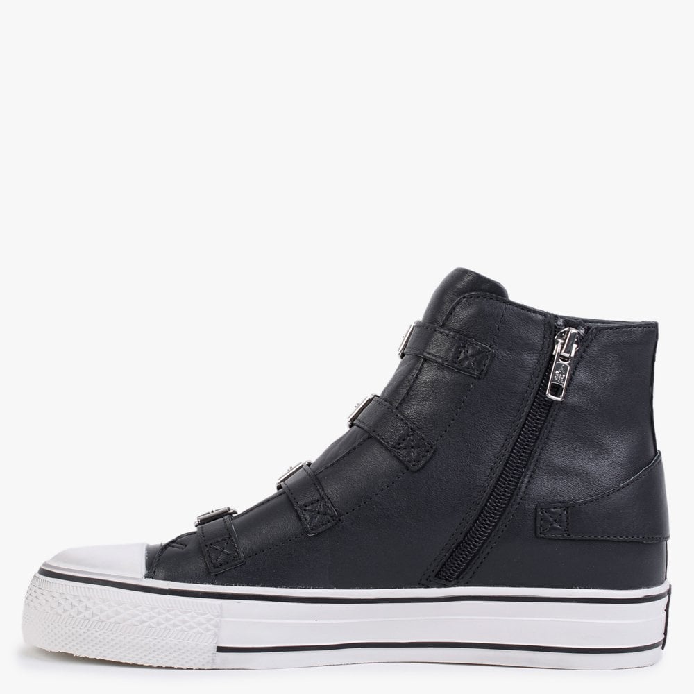 Virgin 3.5 Graphite Topo Leather Buckled High Top Trainers