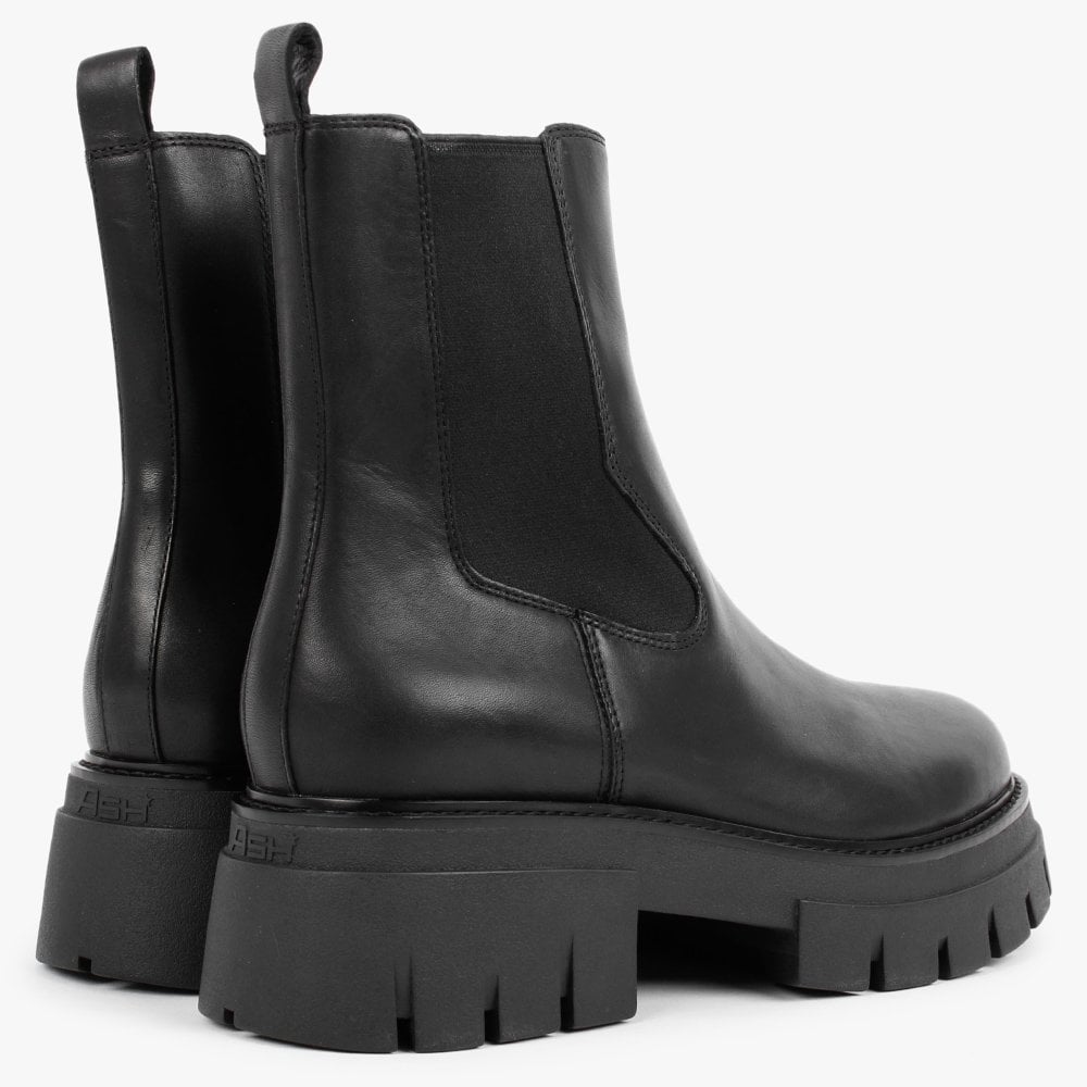 Lenny Black Leather Chunky Chelsea Boots