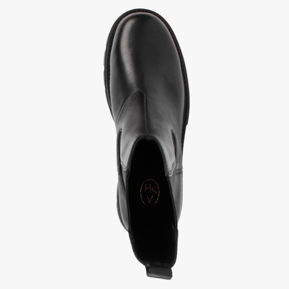 Lenny Black Leather Chunky Chelsea Boots