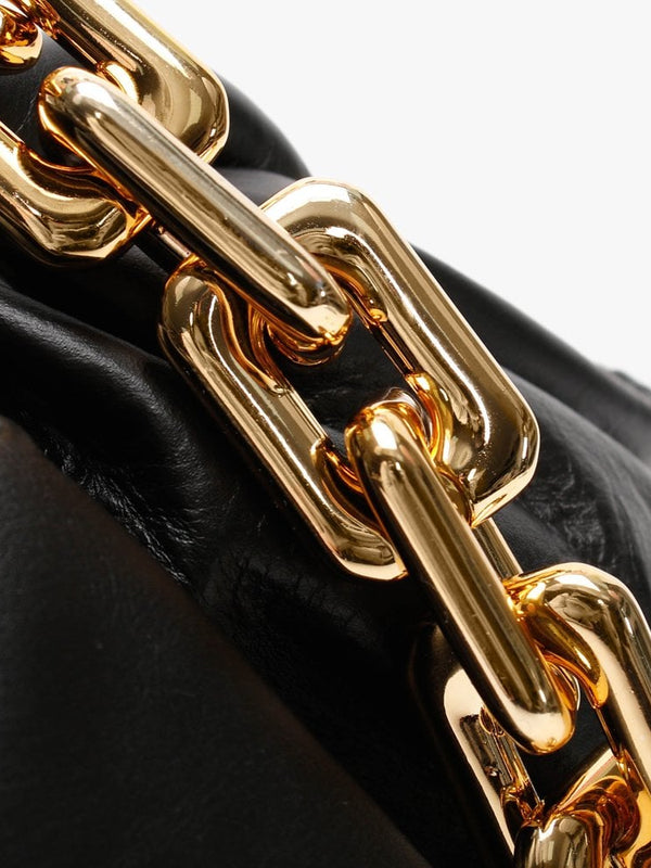 Dicloud Black Leather Chunky Chain Bag